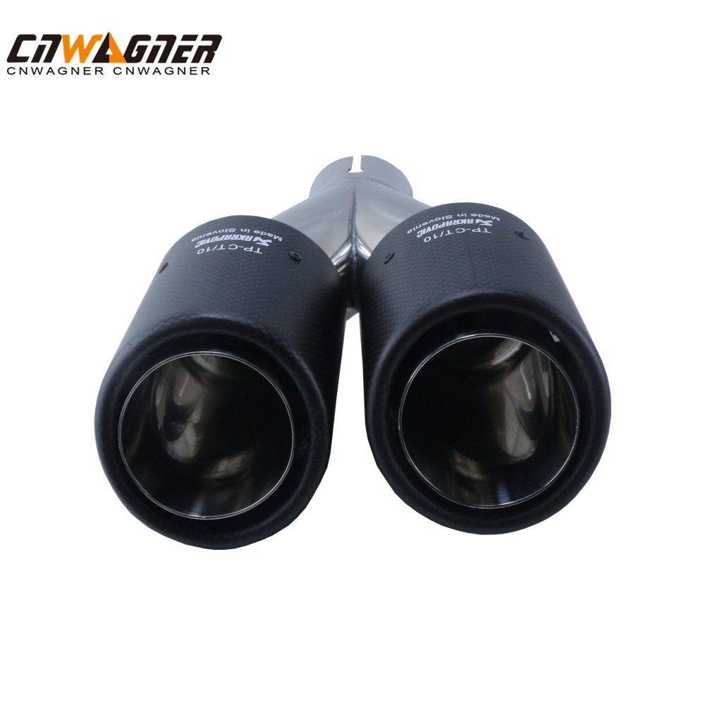 CNWAGNER Tail Throat Silencer Stainless Steel Motorcycle Exhaust Muffler Double-out Curling for Universal Motorcycle