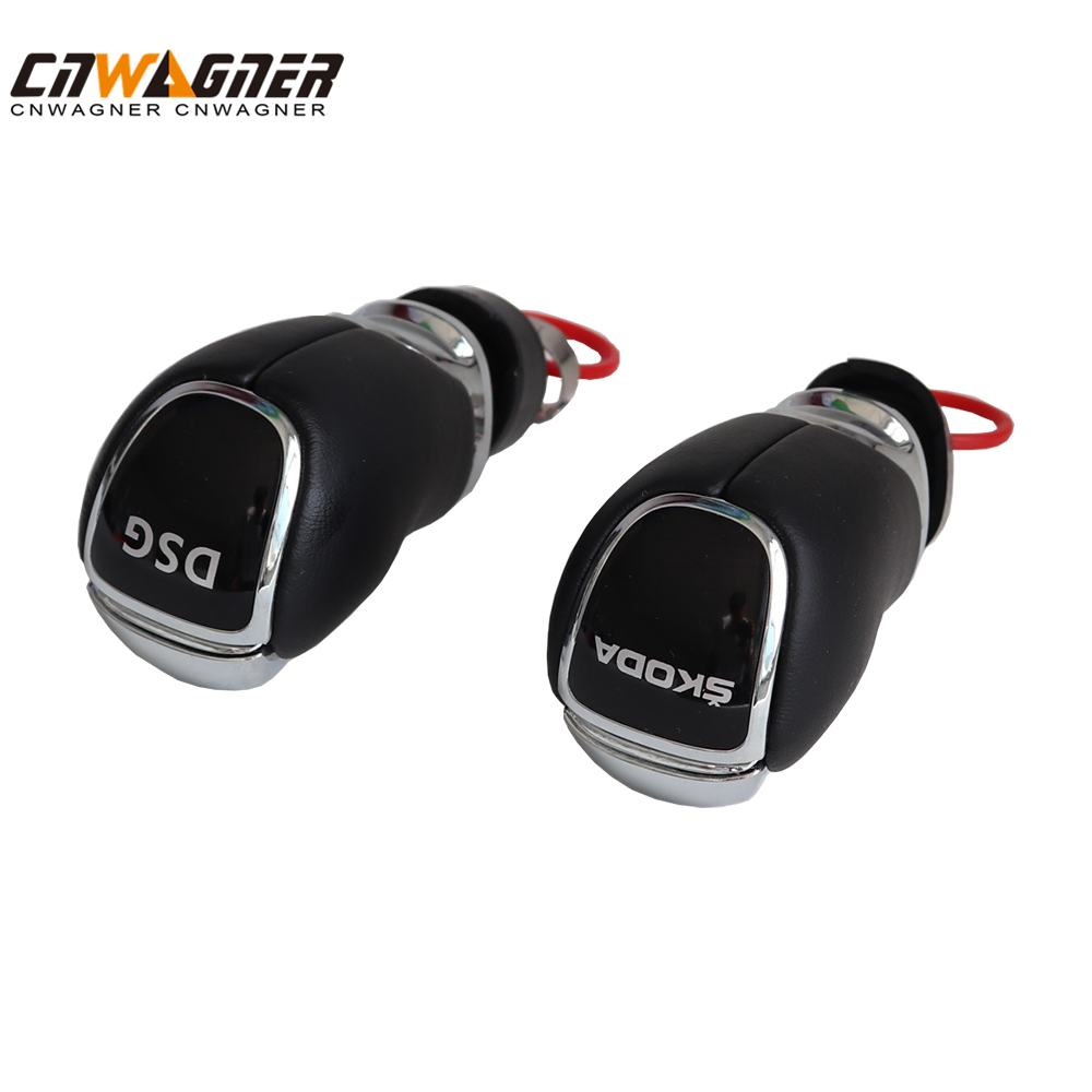 CNWAGNER Plastic Black Cover Leather Penis Gear Shift Knob for SKODA Automatic Catch